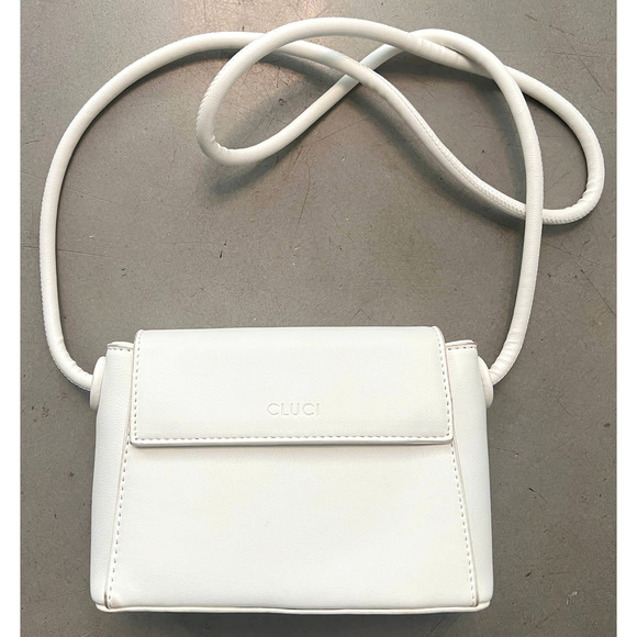 Cluci Handbags - CLUCI Small Crossbody Purse Bag White Vegan Leather-Minimalistic-Boho-boxy